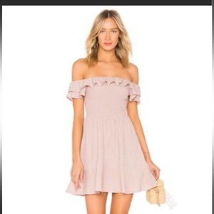 Endless Rose Dusty Rose Smocked Off Shoulder Dress size Medium